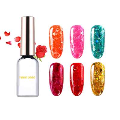 Best selling artist brush good adhesion Glitter custom logo uv gel nail polish raw base