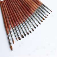 Wholesale kinds of  nail brush kolinsky custom logo artist paint wooden nail art brush set