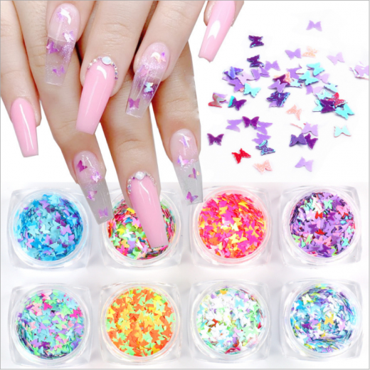 High Quality Color Glitter Thin Butterfly Art Decoration Shapes Sequin Nail